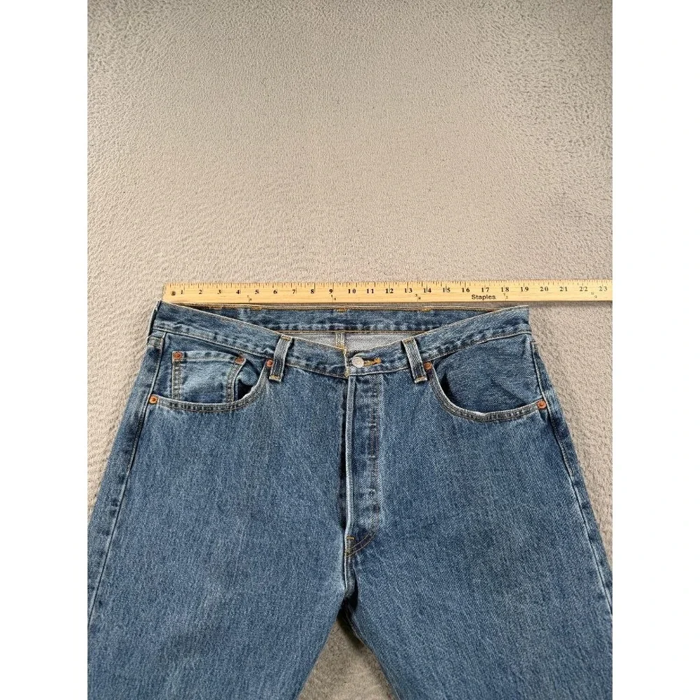 Levi's 501 Jeans Mens 38x33 Medium Wash Button Fly Denim Straight Leg